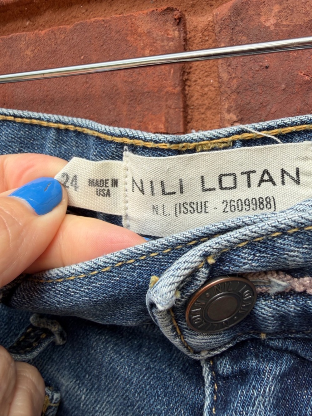 Nili Lotan Blue Jeans SHON JEAN Mid-Rise Non-Stretch Bow-Leg Denim Barrel - Picture 6 of 8
